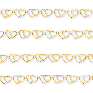 Roestvrij stalen (RVS) Stainless steel onderdelen jasseron hartjes Gold