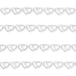 Roestvrij stalen (RVS) Stainless steel onderdelen jasseron hartjes Silver