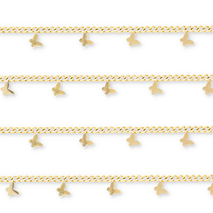Roestvrij stalen (RVS) Stainless steel onderdelen jasseron met vlinders Gold