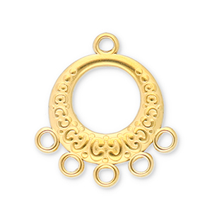 Roestvrij stalen (RVS) Stainless steel onderdelen hangers rond met 5 oogjes Gold