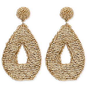 Trendy oorbellen / oorstekers met glaskralen druppel Gold