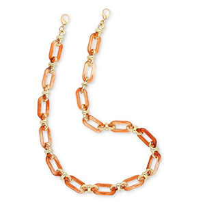 Trendy telefoonkoord van acryl Orange-gold