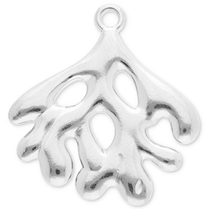 Roestvrij stalen (RVS) Stainless steel bedels koraal Silver