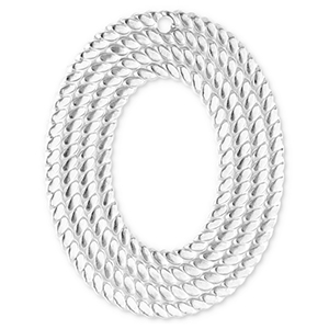 Roestvrij stalen (RVS) Stainless steel bedels ovaal Silver