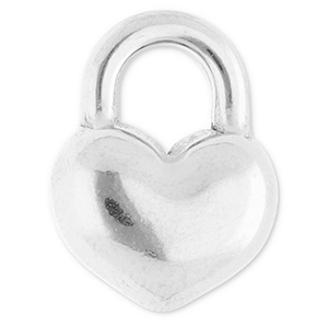 Roestvrij stalen (RVS) Stainless steel bedels hart Silver