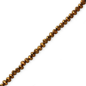 Top Facet kralen 4x3mm disc Metallic bronze