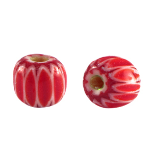 Millefiori kralen tube Red