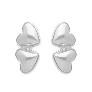 Roestvrij stalen (RVS) Stainless steel oorbellen / oorstekers hartjes Silver