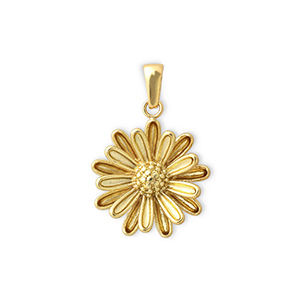 Roestvrij stalen (RVS) Stainless steel bedels bloem Gold
