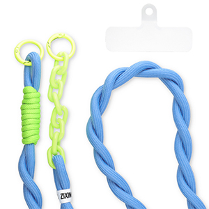 Trendy telefoonkoord incl. bevestiging Blue-green