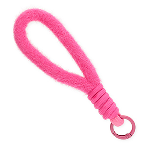 Trendy telefoonkoord pluche Dark pink