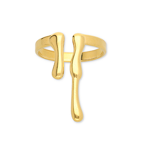 Roestvrij stalen (RVS) Stainless steel ringen druppels Gold