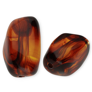 Acryl kralen rechthoek Orange brown