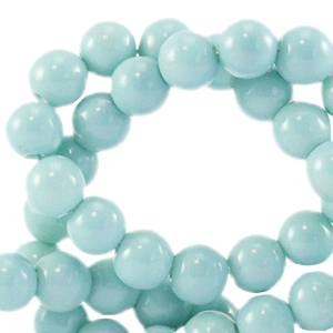 4 mm glaskralen opaque Pagoda blue