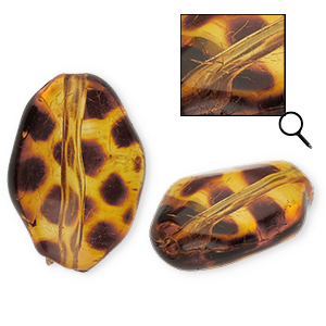 Acryl kralen ovaal Amber brown