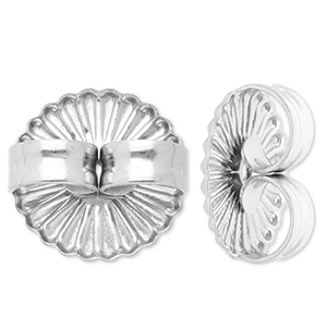 Roestvrij stalen (RVS) stainless steel onderdelen oorbellen stoppers Silver
