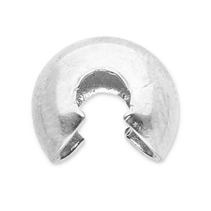 Roestvrij stalen (RVS) Stainless steel onderdelen knijpkraal verbergers 6mm Silver