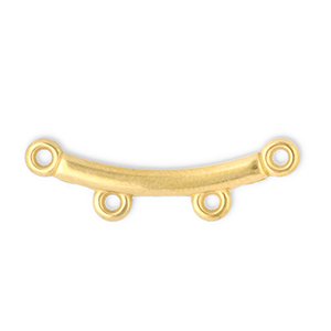 Roestvrij stalen (RVS) Stainless steel onderdelen tussenstuk boog met 2 oogjes Gold
