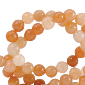 Natuursteen kralen kwarts 4mm Multicolour sandstone orange-off white