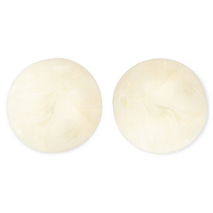 20 mm acryl kralen rond Off white-marble
