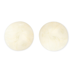 16 mm acryl kralen rond Off white-marble