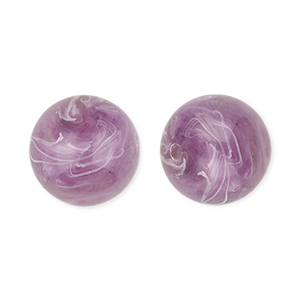 12 mm acryl kralen rond Purple-brown-marble