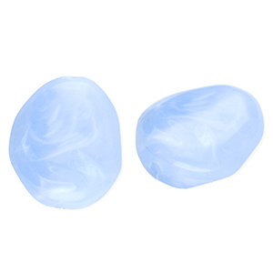 Acryl kralen ei-vormig Blue-marble