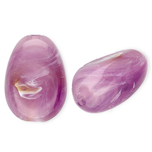 Acryl kralen ovaal Purple-brown-marble
