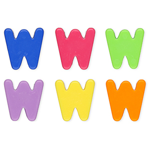 Letterkralen van acryl letter W Multicolour
