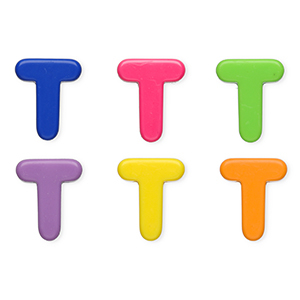 Letterkralen van acryl letter T Multicolour