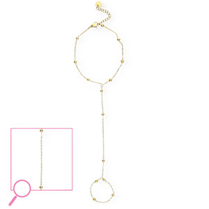 Roestvrij stalen (RVS) Stainless steel handkettingen ball Gold