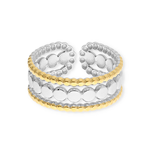 Roestvrij stalen (RVS) Stainless steel ringen Silver-gold