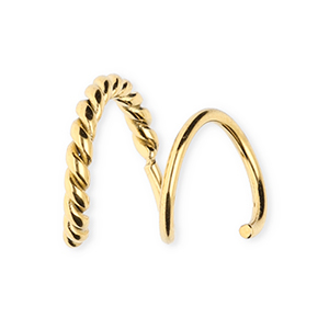 BY31&reg; Roestvrij stalen (RVS) Stainless steel oorbellen / spiraal oorbellen twisted Gold