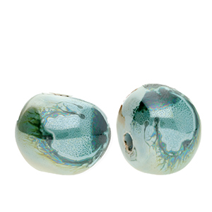 DQ&reg; Grieks keramiek kralen Ocean wave green-brown