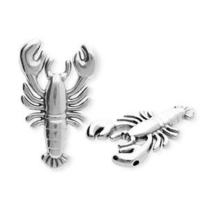Bedels DQ&reg; metaal kreeft Antiek zilver (nikkelvrij)