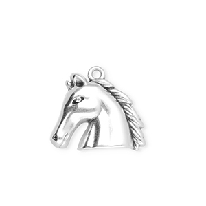 Bedels DQ&reg; metaal paard Antiek zilver (nikkelvrij)