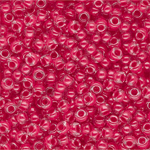 Miyuki rocailles 8/0 Carnation Pink Lined Crystal 8-0208