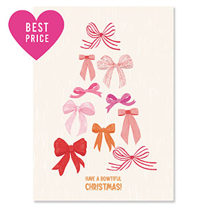 BY31&reg; Sieraden kaartjes "Have a bowtiful Christmas!" Light beige-pink-red-warm orange