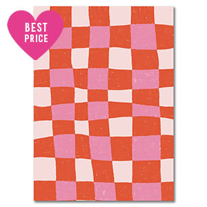 BY31&reg; Sieraden kaartjes blokjes Red-light pink-white