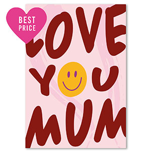 BY31&reg; Sieraden kaartjes "Love you mum" Burgundy red-pink-yellow-lilac