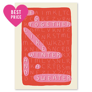 Sieraden kaartjes "We go together..." Red-pink-off white