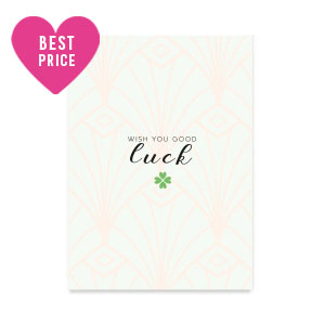 Sieraden kaartjes "Wish you good luck" Pale blue