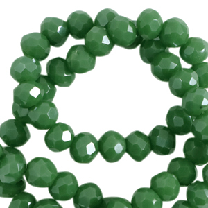 Top Facet kralen 4x3 mm disc Cadmium green-pearl shine coating