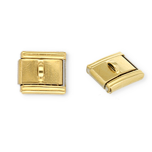 Roestvrij stalen (RVS) Stainless steel Italian charms losse schakels met oogje Gold