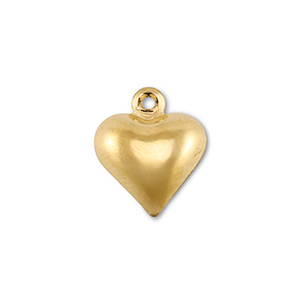 Roestvrij stalen (RVS) stainless steel bedels hart Gold