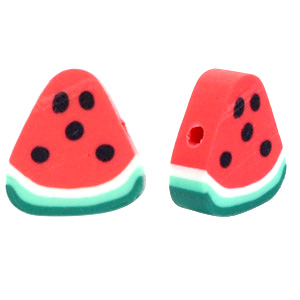 Polymeer kralen watermeloen Red-green