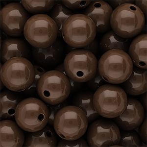 14 mm DQ acryl kralen shiny Cappuccino brown 19-1220 TCX