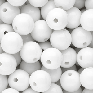 12 mm DQ acryl kralen shiny Snow white 11-0602 TCX