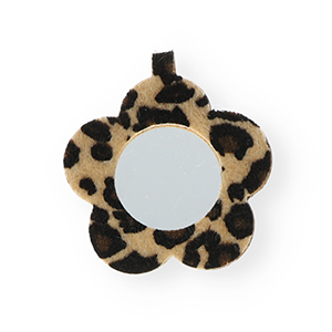 Statement hangers spiegel bloem met luipaardprint Beige-dark brown-black