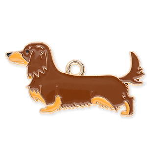 Bedels metaal teckel Gold-brown